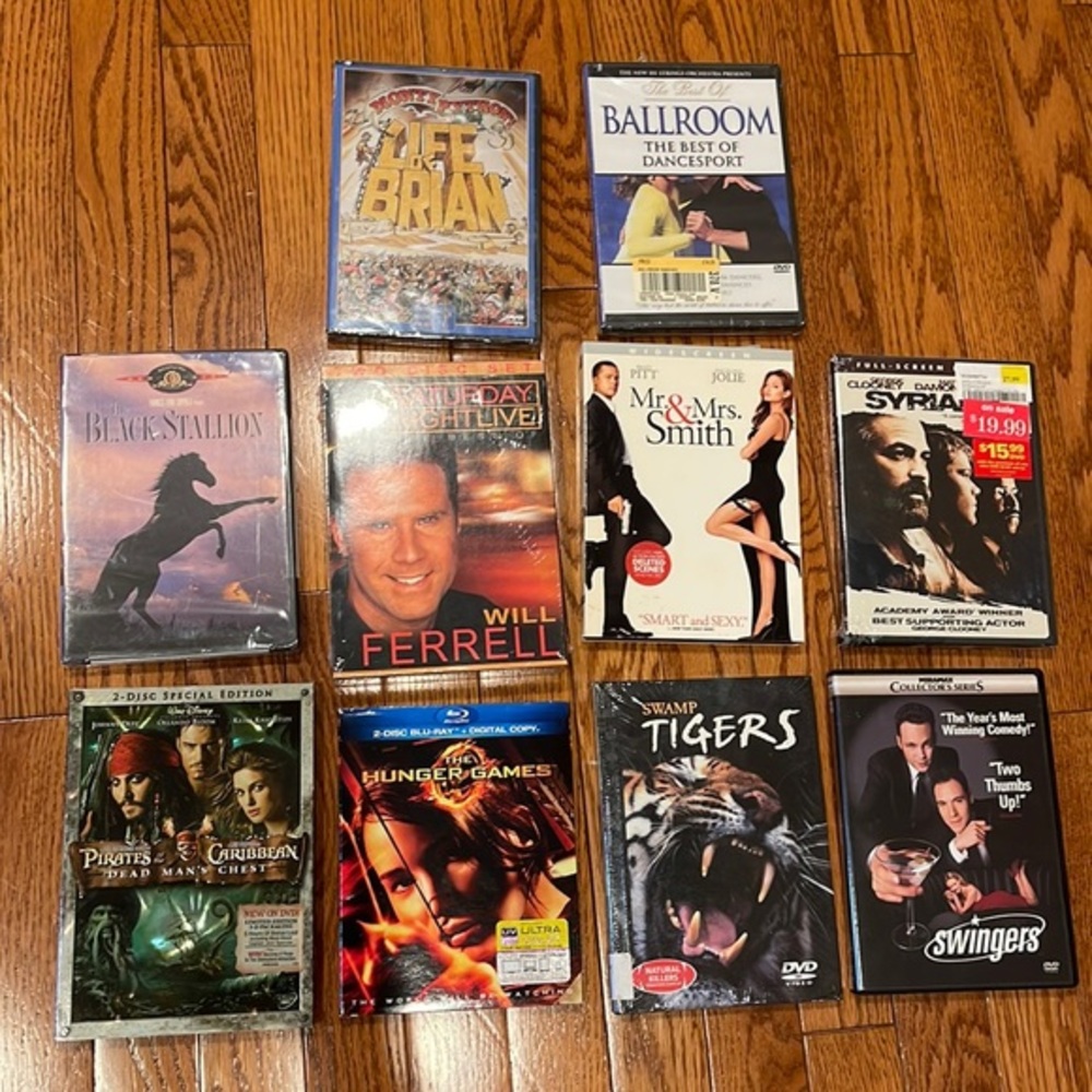 Lot of 10 New Sealed DVDs- Mr & Mrs Smith and more!
